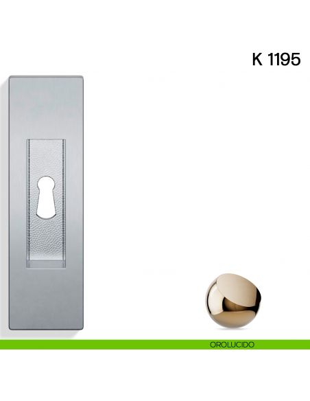 Maniglia per porta scorrevole K 1195 Valli collezione Lab con foro chiave orolucido