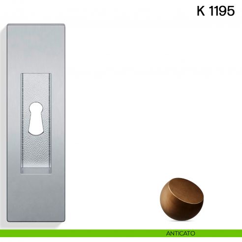 Maniglia per porta scorrevole K 1195 Valli collezione Lab con foro chiave anticato