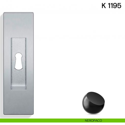 Maniglia per porta scorrevole K 1195 Valli collezione Lab con foro chiave neropaco