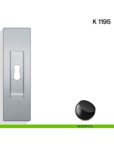 Maniglia per porta scorrevole K 1195 Valli collezione Lab con foro chiave neropaco