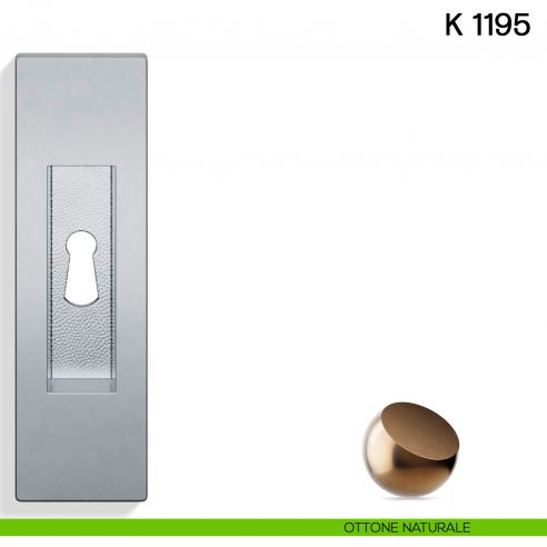 Maniglia per porta scorrevole K 1195 Valli collezione Lab con foro chiave ottone naturale