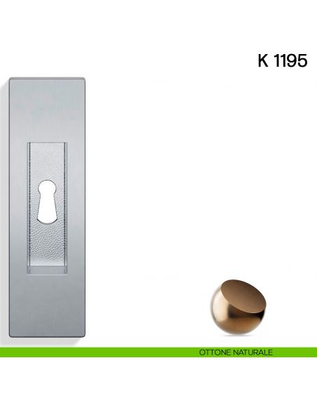 Maniglia per porta scorrevole K 1195 Valli collezione Lab con foro chiave ottone naturale