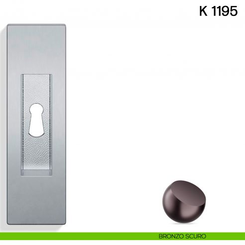 Maniglia per porta scorrevole K 1195 Valli collezione Lab con foro chiave bronzo scuro