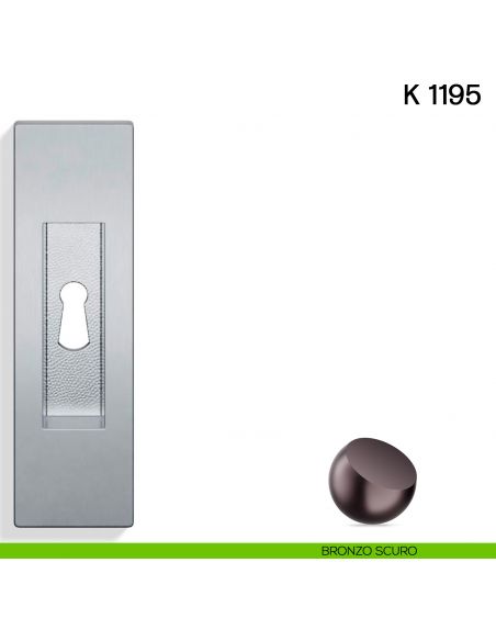 Maniglia per porta scorrevole K 1195 Valli collezione Lab con foro chiave bronzo scuro