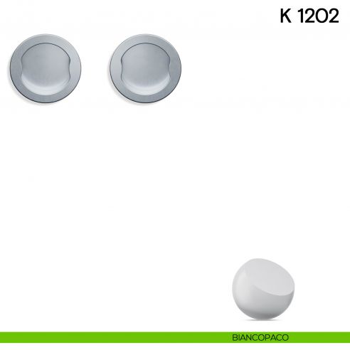 Maniglia per porta scorrevole K 1202 Valli collezione Lab senza serratura biancopaco