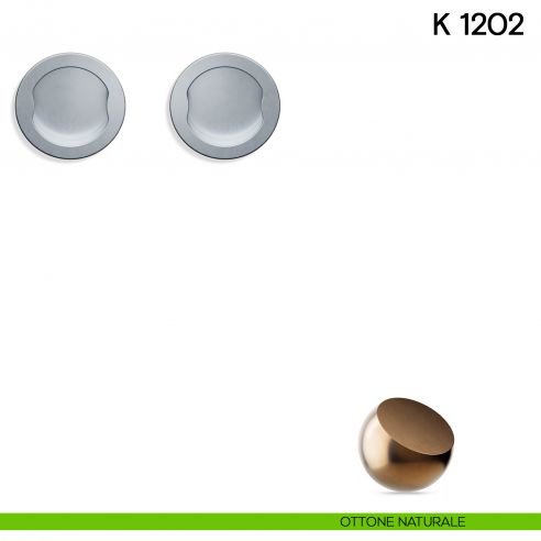 Maniglia per porta scorrevole K 1202 Valli collezione Lab senza serratura ottone naturale