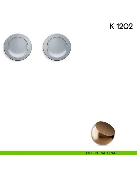 Maniglia per porta scorrevole K 1202 Valli collezione Lab senza serratura ottone naturale