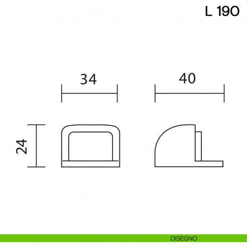 Fermaporta L 190 Valli collezione Lab disegno