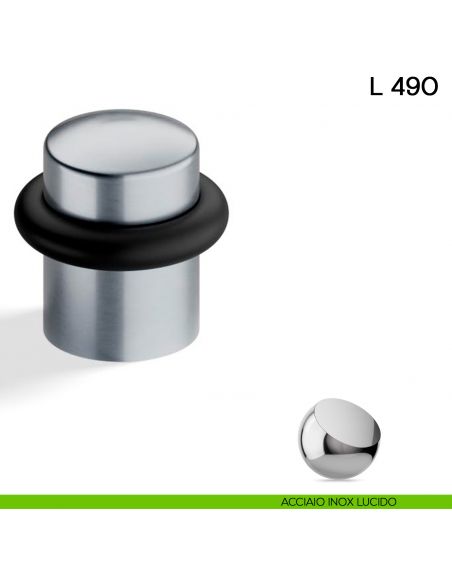 Fermaporta L 490 Valli collezione Lab acciaio inox lucido