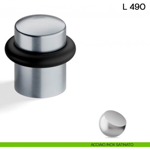 Fermaporta L 490 Valli collezione Lab acciaio inox satinato