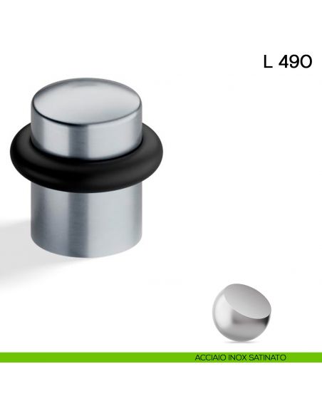 Fermaporta L 490 Valli collezione Lab acciaio inox satinato