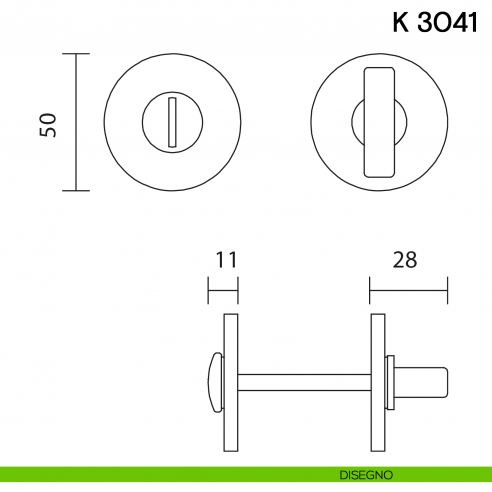 Nottolino per porta K 3041 RB Valli collezione Fusital con rosetta fine disegno