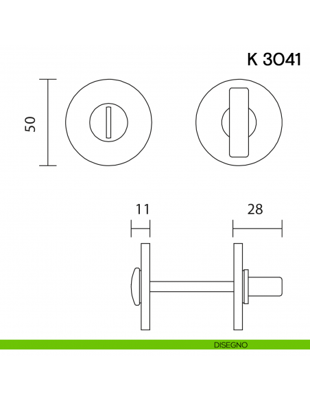Nottolino per porta K 3041 RB Valli collezione Fusital con rosetta fine disegno