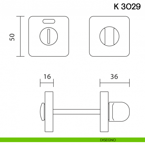 Nottolino per porta K 3029 RS Valli collezione Lab libero/occupato disegno
