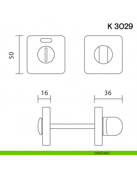 Nottolino per porta K 3029 RS Valli collezione Lab libero/occupato disegno