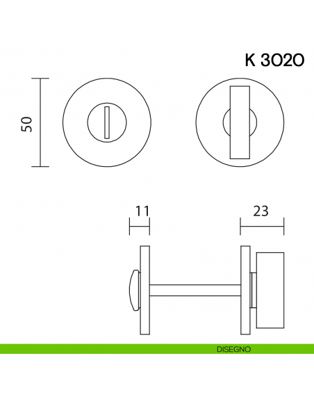 Nottolino per porta K 3020 RB T Valli collezione Lab disegno