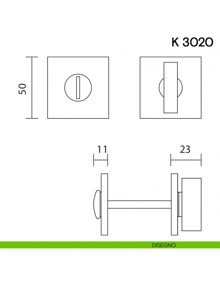 Nottolino per porta K 3020 RB Valli collezione Lab con rosetta fine disegno