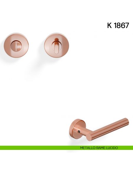 Nottolino per porta K 1867 Valli collezione Lab metallo rame lucido