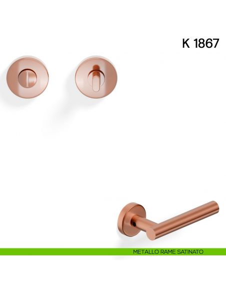 Nottolino per porta K 1867 Valli collezione Lab metallo rame satinato