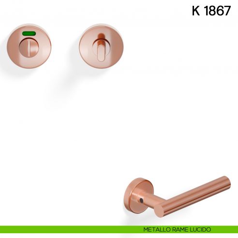 Nottolino per porta K 1867 RS Valli collezione Lab libero/occupato metallo rame lucido