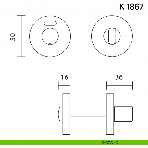 Nottolino per porta K 1867 RS Valli collezione Lab libero/occupato disegno