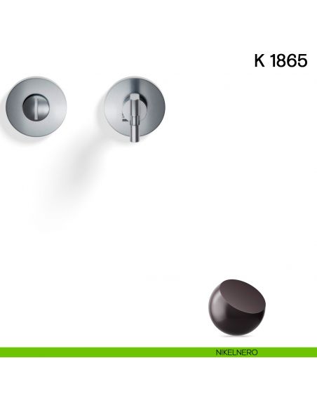 Nottolino per porta K 1865 RB Valli collezione Lab con rosetta fine nikelnero