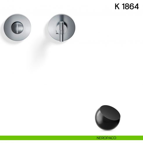 Nottolino per porta K 1864 RB Valli collezione Lab con rosetta fine neropaco