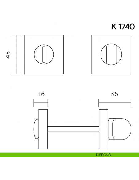 Nottolino per porta K 1740 R Valli collezione Lab disegno