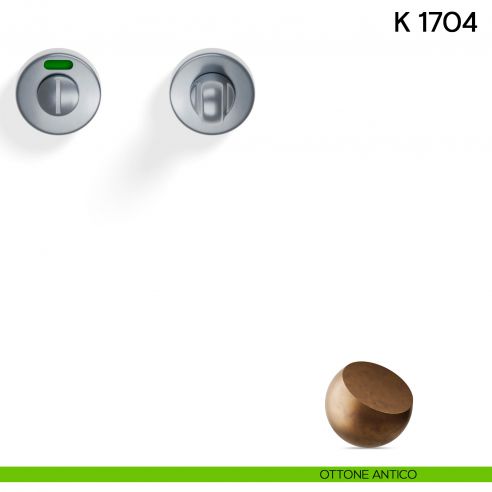 Nottolino per porta K 1704 RS Valli collezione Lab libero/occupato 45 mm ottone antico