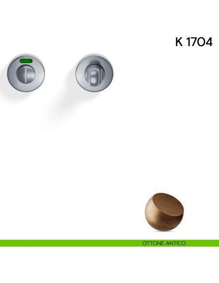 Nottolino per porta K 1704 RS Valli collezione Lab libero/occupato 45 mm ottone antico