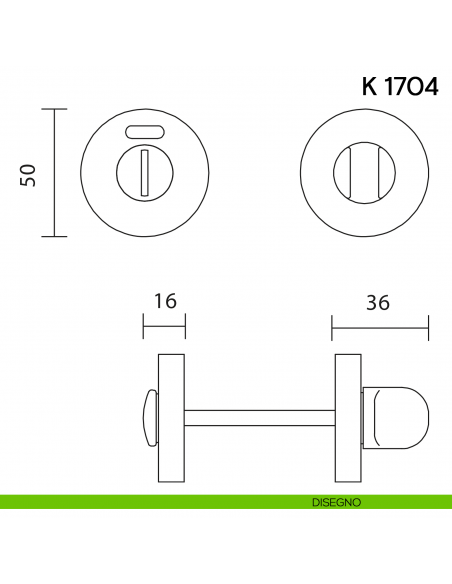 Nottolino per porta K 1704 RS Valli collezione Lab libero/occupato 50 mm disegno