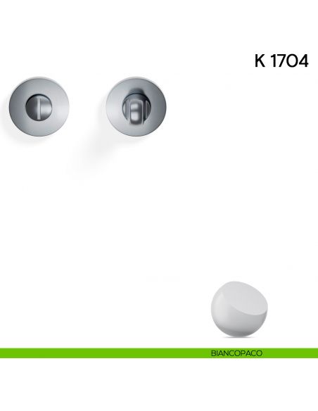 Nottolino per porta K 1704 RB Valli collezione Lab 50 mm con rosetta fine biancopaco