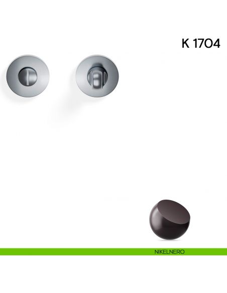 Nottolino per porta K 1704 RB Valli collezione Lab 50 mm con rosetta fine nikelnero