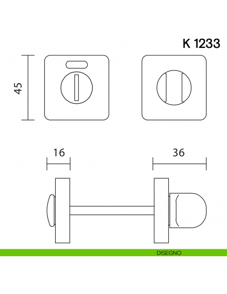 Nottolino per porta K 1233 RS Valli collezione Lab libero/occupato disegno