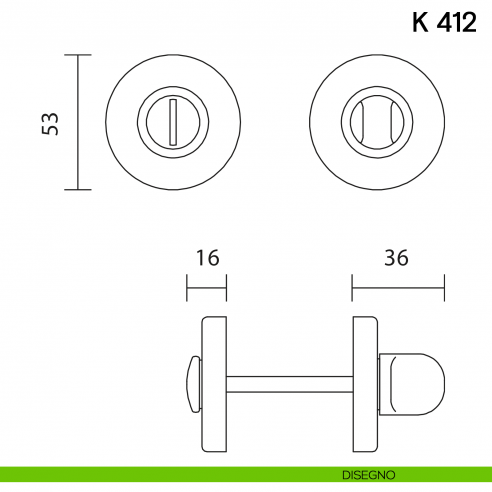 Nottolino per porta K 412 Valli collezione Lab disegno