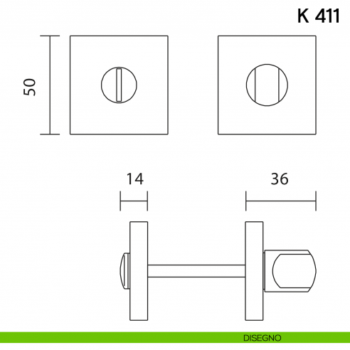 Nottolino per porta K 411 Valli collezione Lab disegno