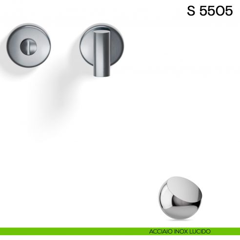 Nottolino per porta S 5505 Valli collezione Fusital acciaio inox lucido