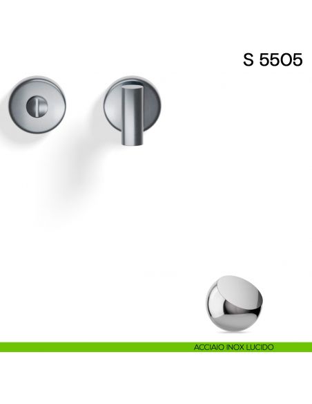 Nottolino per porta S 5505 Valli collezione Fusital acciaio inox lucido