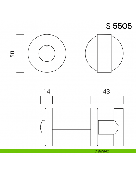 Nottolino per porta S 5505 Valli collezione Fusital disegno