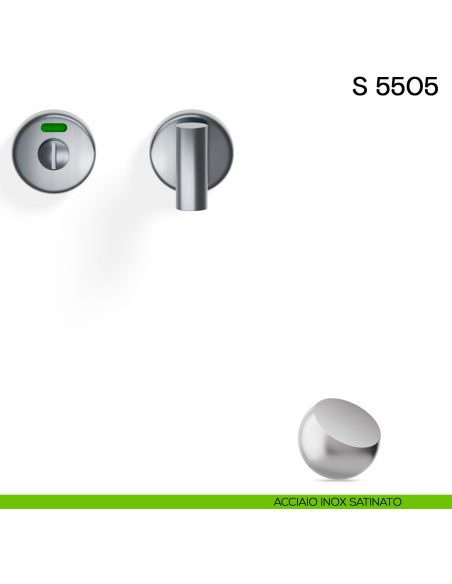 Nottolino per porta S 5505 Valli collezione Fusital libero/occupato acciaio inox satinato