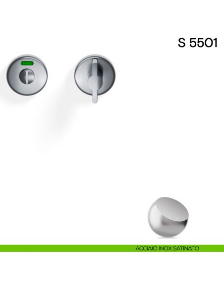 Nottolino per porta S 5501 Valli collezione Lab libero/occupato acciaio inox satinato