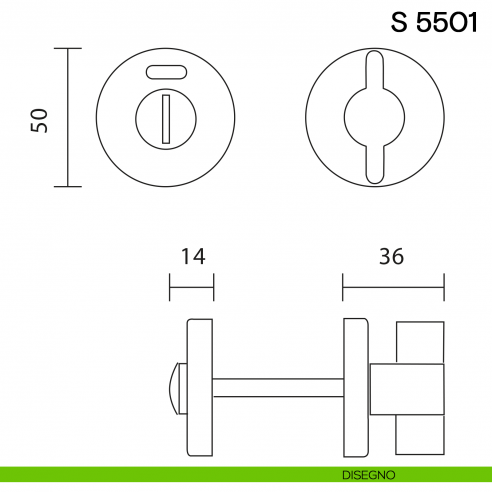 Nottolino per porta S 5501 Valli collezione Lab libero/occupato disegno