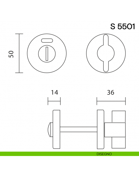 Nottolino per porta S 5501 Valli collezione Lab libero/occupato disegno