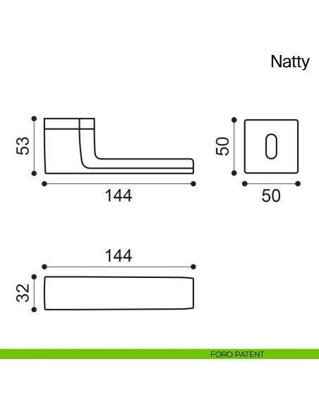 Maniglia per porta Natty Manital - foro patent