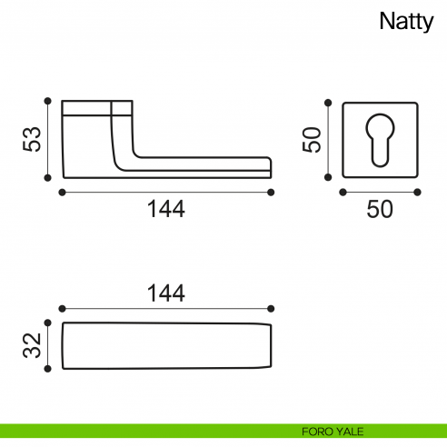 Maniglia per porta Natty Manital - foro yale