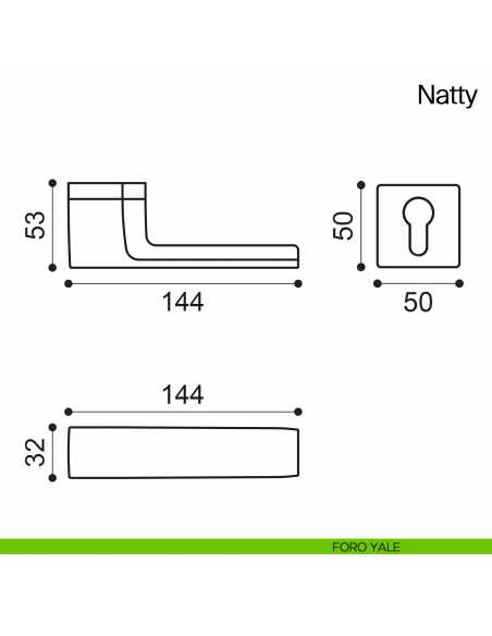 Maniglia per porta Natty Manital - foro yale