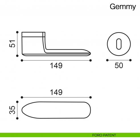 Maniglia per porta Gemmy Manital - foro patent