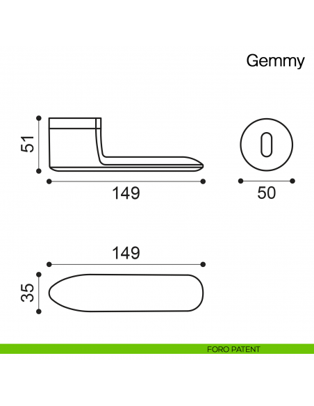 Maniglia per porta Gemmy Manital - foro patent