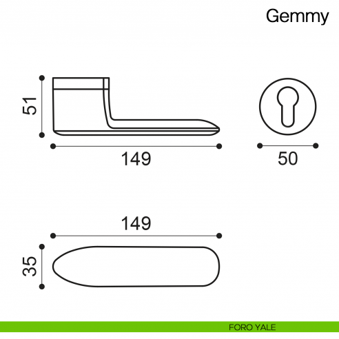 Maniglia per porta Gemmy Manital - foro yale