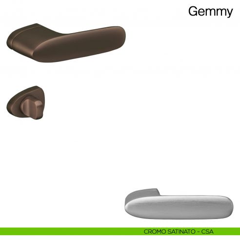 Maniglia per porta con nottolino Gemmy Manital - cromato satinato